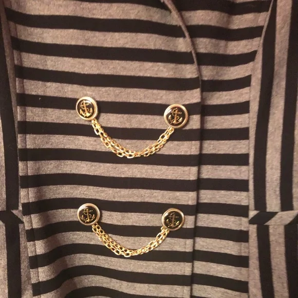 Boutique Nautical Anchor Button Statement Blazer Jacket Cache Boutique 10 Trendy